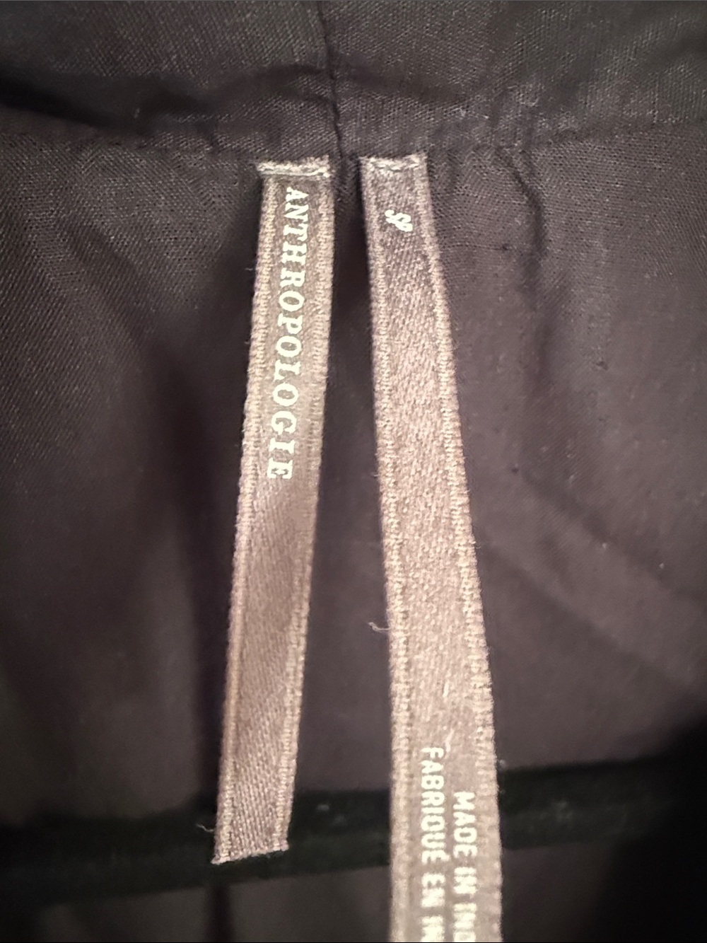Anthropologie Black Midi Dress with Gold Zip - Picture 2 of 3